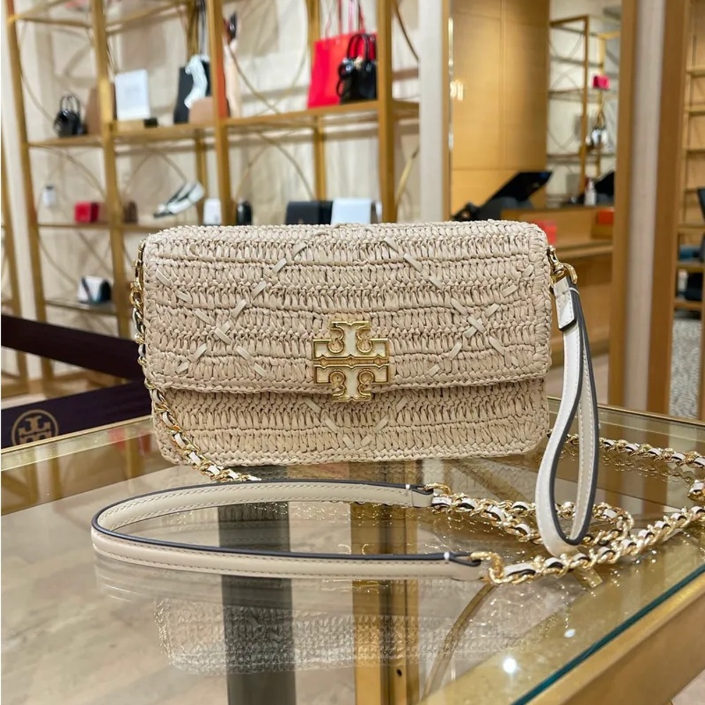 Tory Burch Beige Woven Crossbody Bag